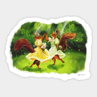 A Merry Dance - Watercolour Illustration Sticker